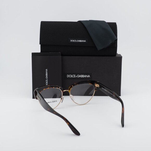 Dolce & Gabbana DG3247 502 Eyeglasses Cat Eye Havana/Gold 53mm Frame - Picture 10 of 10